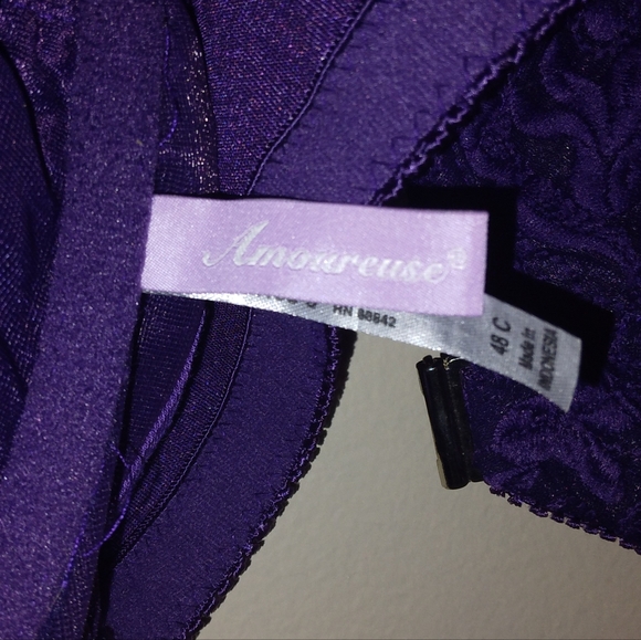 Amoureuse purple lace underwire front clasp bra size 48C - Picture 4 of 5